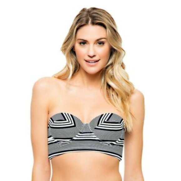 NEW Sunn Lab Women’s Striped Bikini Top & Bottom, Black/White, Small - Picture 2 of 10